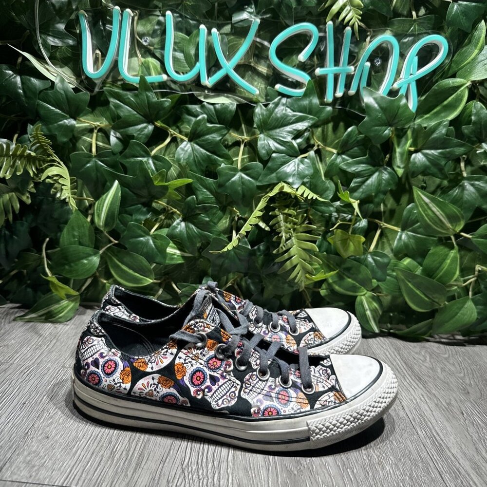 Converse All Star Sugar Skull Lace Up Low Top Sneakers Size M6 W8